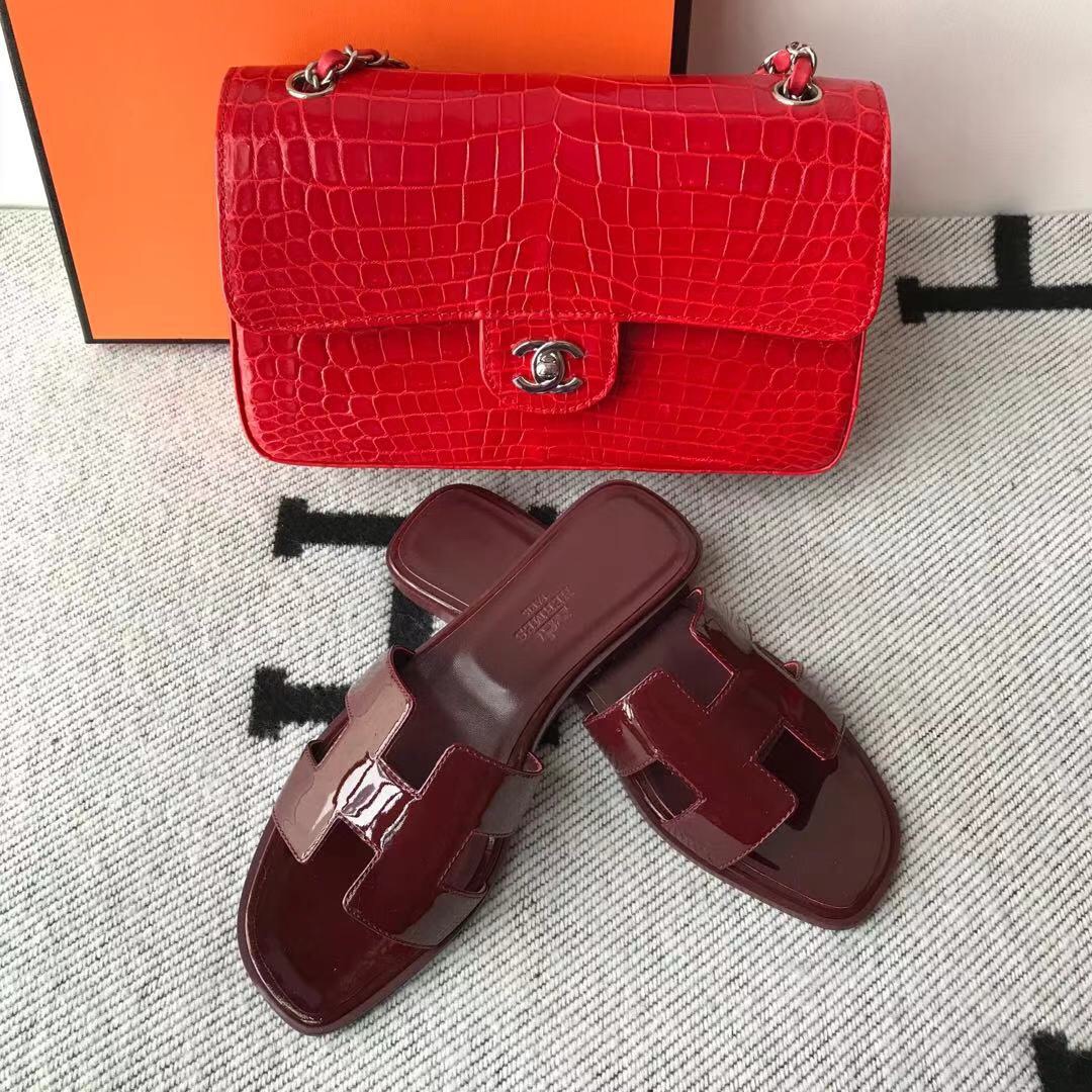 에르메스 올수공 오아시스 슬리퍼 샌들 페이던트 24